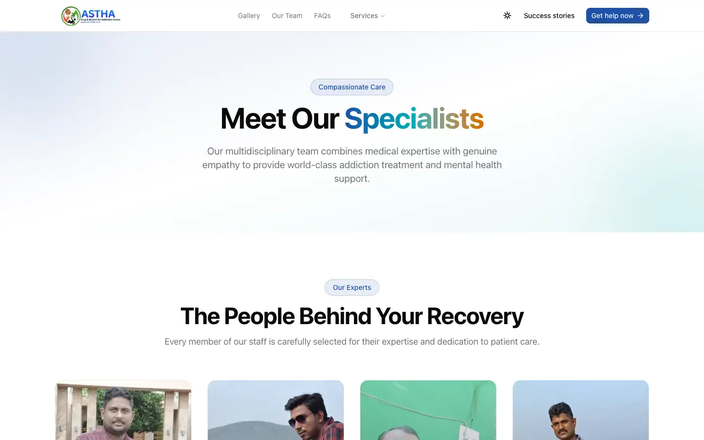 Meet our specialists page