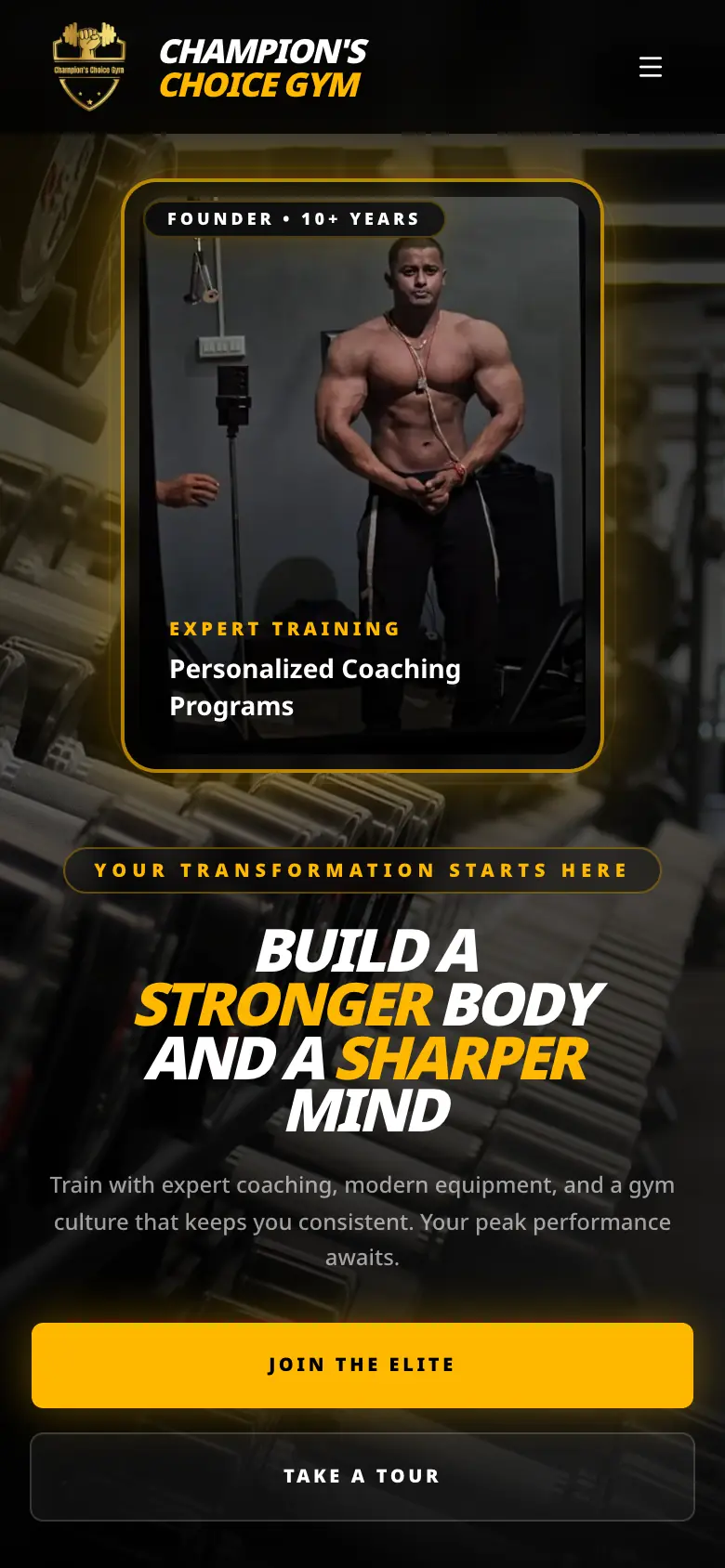 Champions Gym on a phone