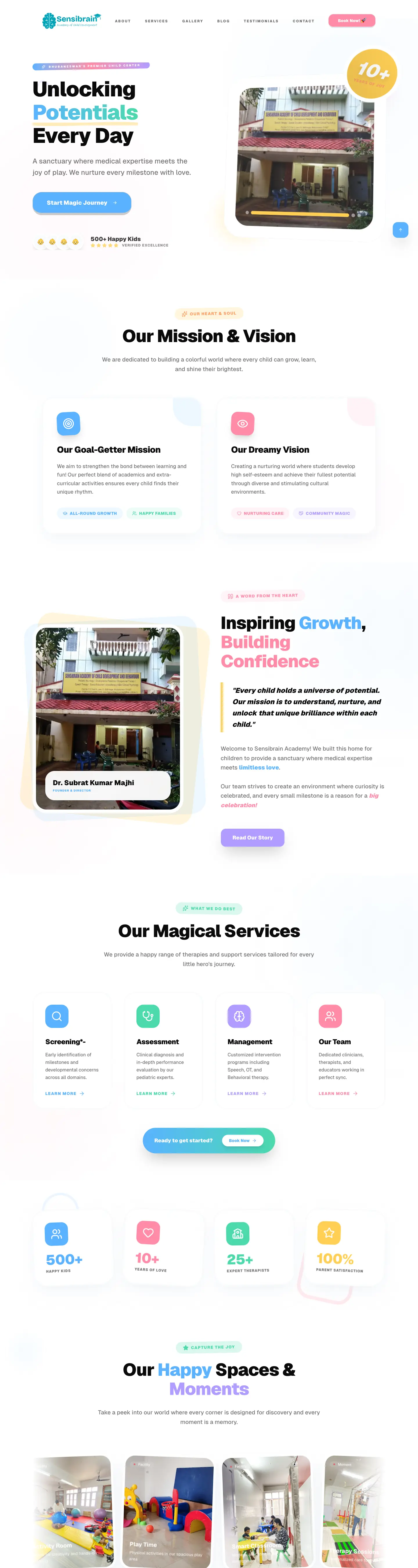 Sensibrain Academy website homepage